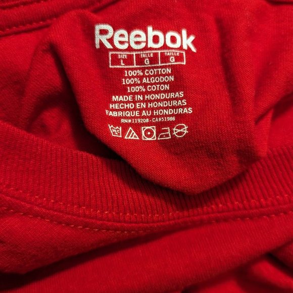 Washington Capitals Shirt Mens Large Reebok Red Long Sleeve Hockey NHL - Picture 4 of 4